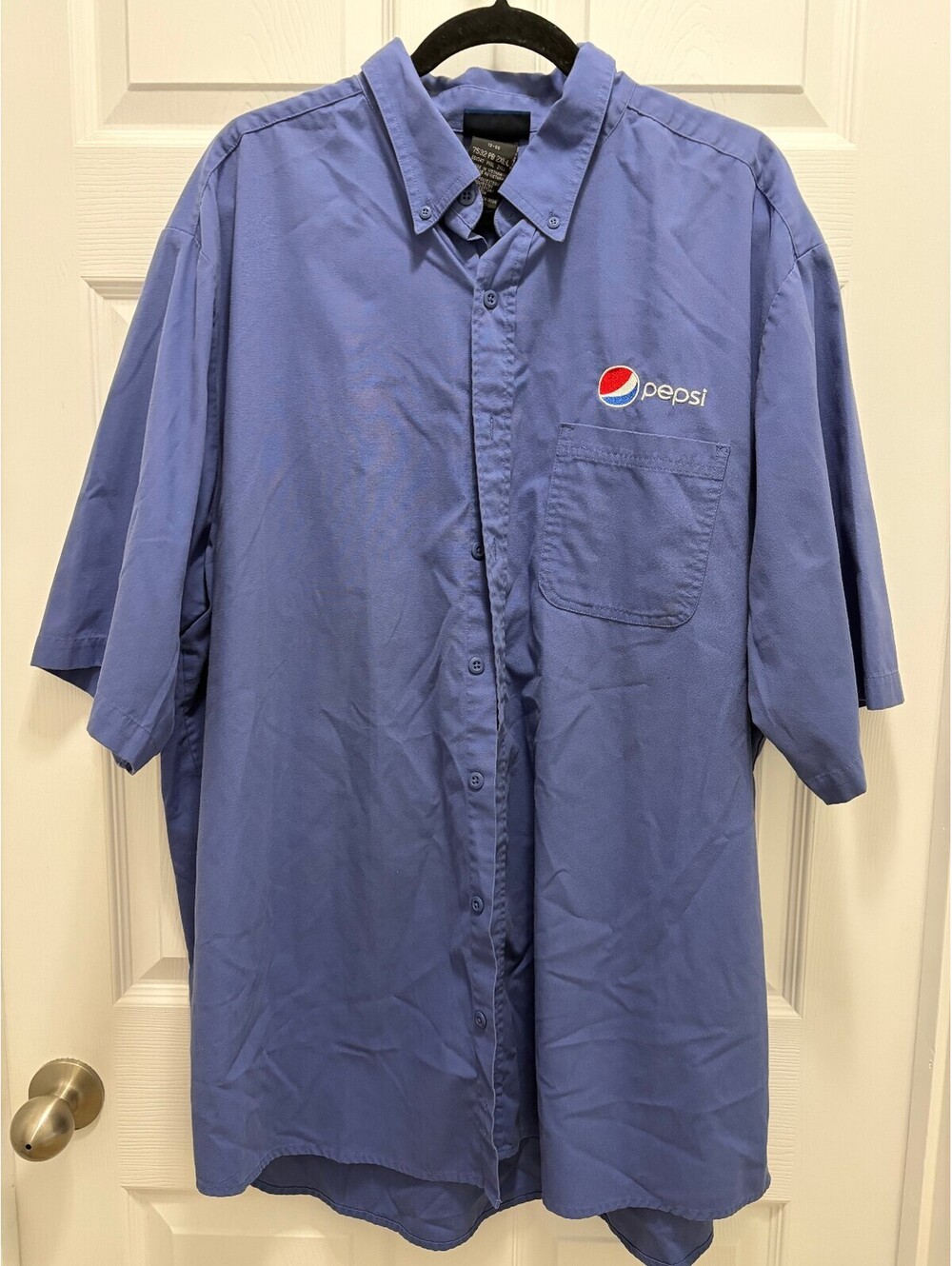 Vintage Pepsi Button-Up Work Shirt Size 2XL Blue